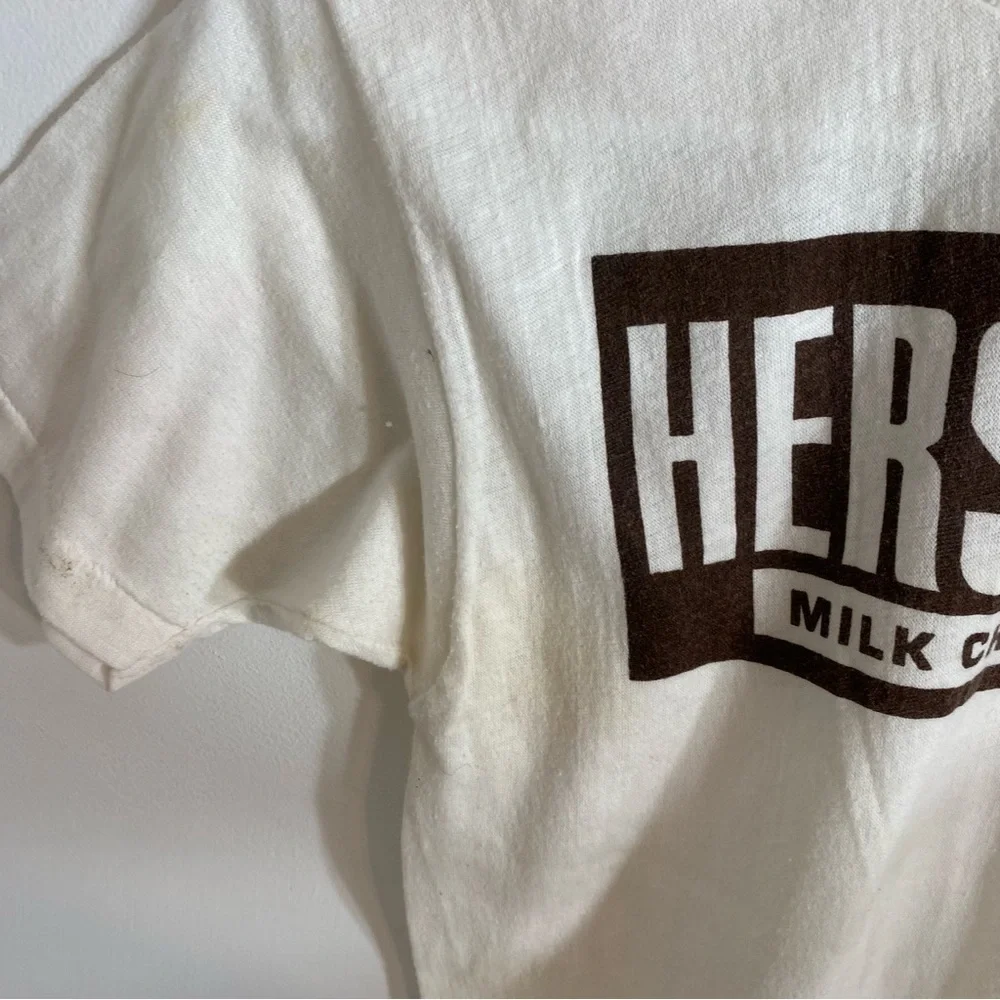 Vintage Hershey’s Milk Chocolate T-shirt Small Kids White Brown 1980s